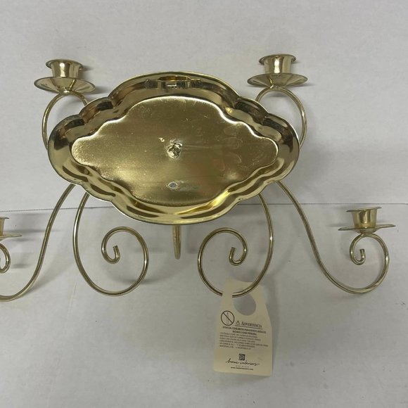 Home Interiors Gold Metal 5 Arm Candelabra Wall Sconce Candle Holder HOMCO~~ - Picture 5 of 5